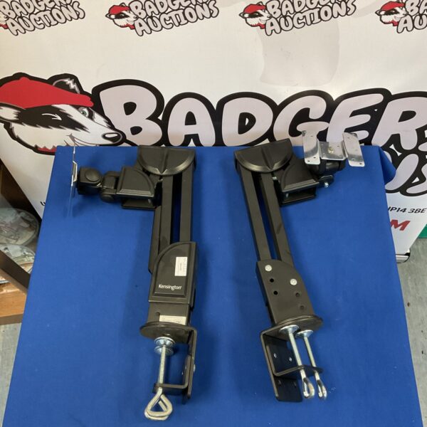 Kensington flat panel desk mount arm for monitor setup.