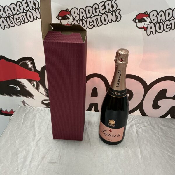 Bottle of Lanson Rose Champagne, a premium French sparkling wine.