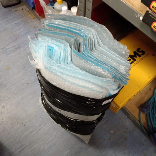 Lot of large bubble wrap bags for protective shipping and storage.