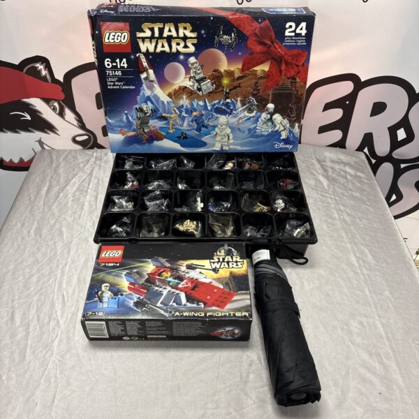 Lego Star Wars sets including advent calendar and umbrella