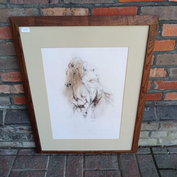 Signed Lydia Kiernan limited edition horse racing print.