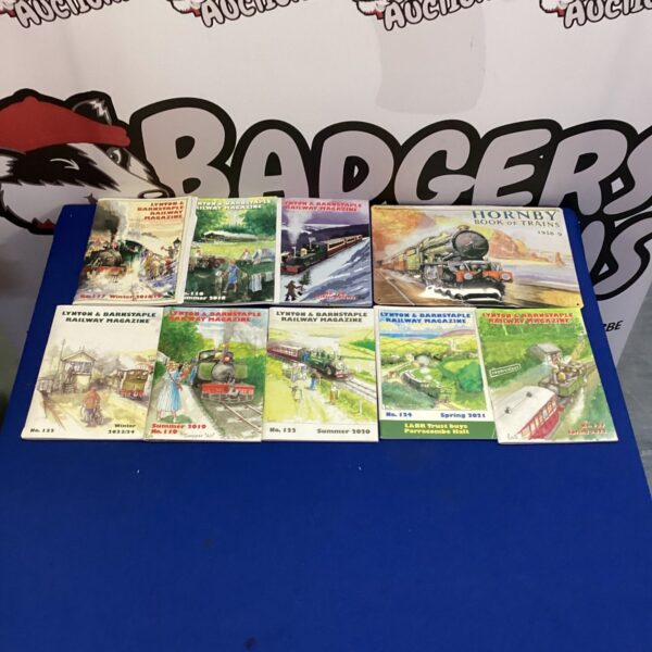 Vintage Lynton & Barnstaple Railway magazine and Hornby train sign collection.