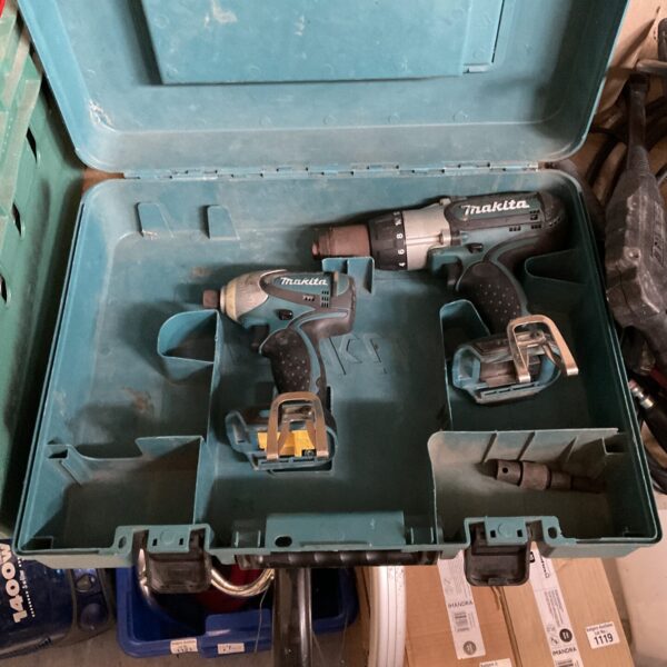 Makita cordless power tools in a carry case, body only.