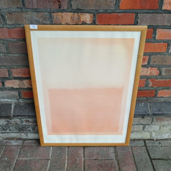 Framed Mark Rothko style print with orange and yellow colour fields.