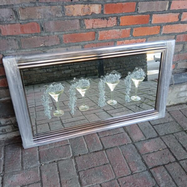 Signed Martini wall art with 3D resin glasses, modern home decor.