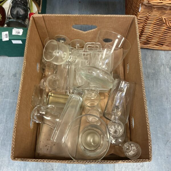 Assorted mixed glassware lot with various glasses and styles.