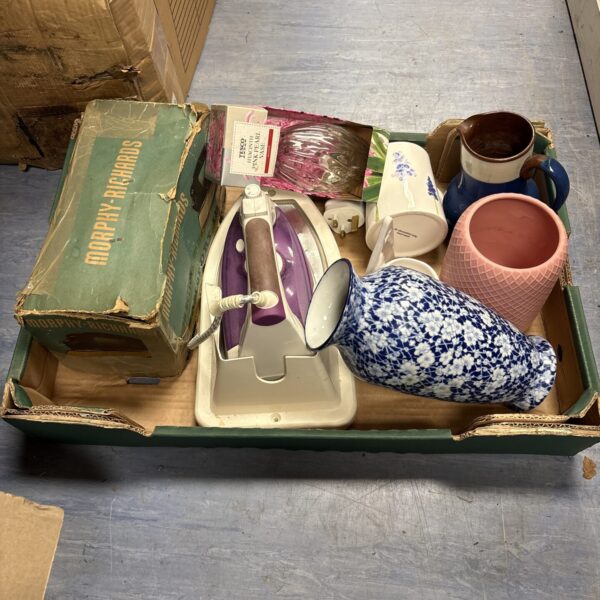 Mixed lot of vintage pottery and colourful vases.