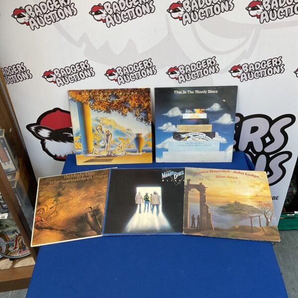 Moody Blues LP collection, vintage vinyl records for sale.
