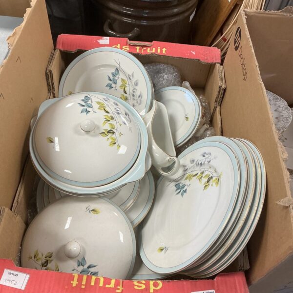 Vintage Myotts China dinner set with floral pattern.