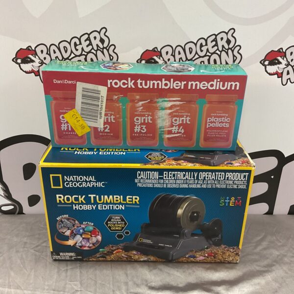 National Geographic rock tumbler kit with polishing medium.