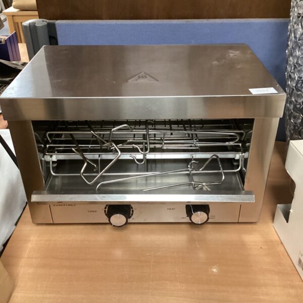 Stainless steel Nisbets Essentials commercial toaster grill for catering.
