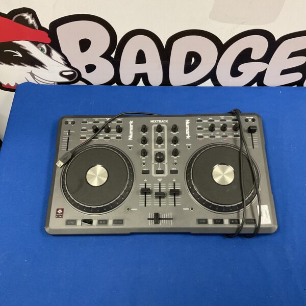 Front view of Numark Mixtrack mixer for DJing and music production.
