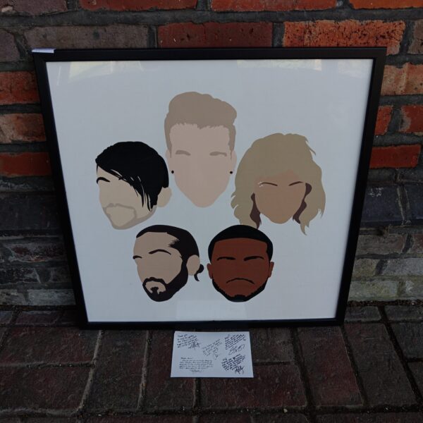 Framed Pentatonix art print in a modern minimalist style.