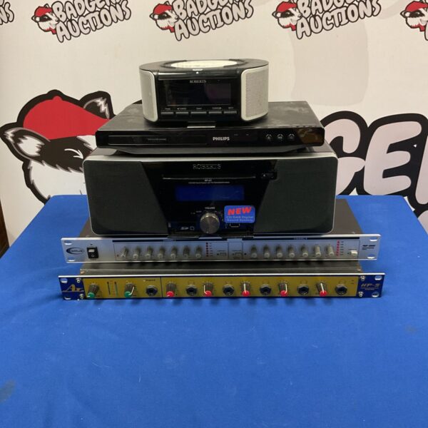 Black Philips DVD player for home cinema setup.