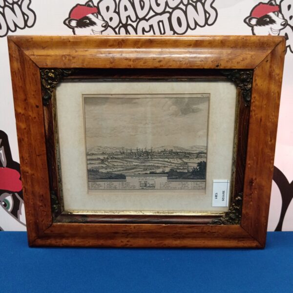 Antique engraving of Oxford by Pieter van den Aa, 17th century city view.