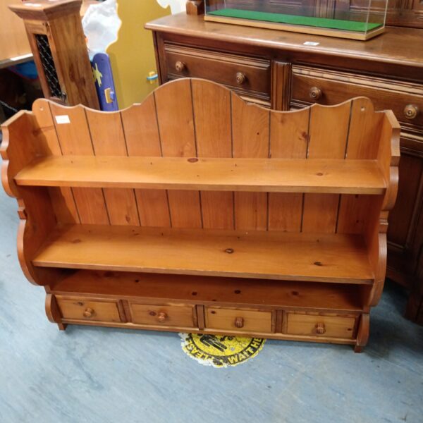 Solid pine wall unit with drawers, purchased from Harrods, farmhouse style.