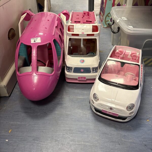 Pink Barbie vehicle for imaginative play and collecting.