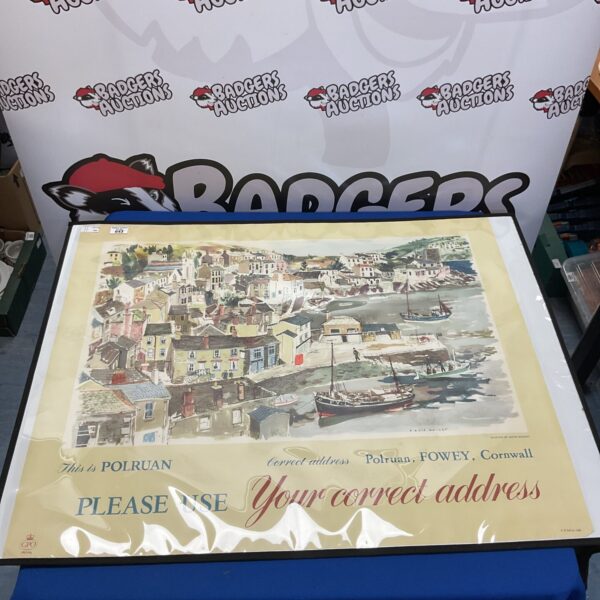 Charming Polruan painting by David Knight, Cornish harbour scene.