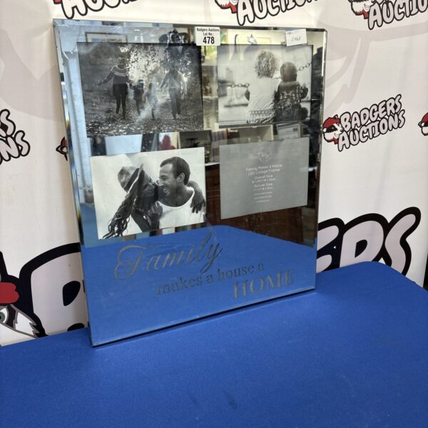 Silver Port.co mirrored photo frame for displaying photos.