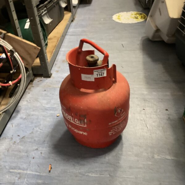 Small propane gas bottle model 1147 for outdoor use.