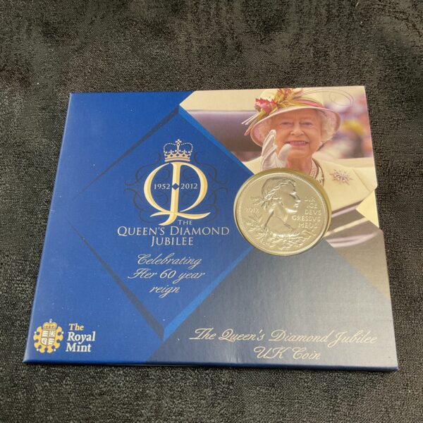 Queen's Diamond Jubilee £5 coin from the Royal Mint, 2012.