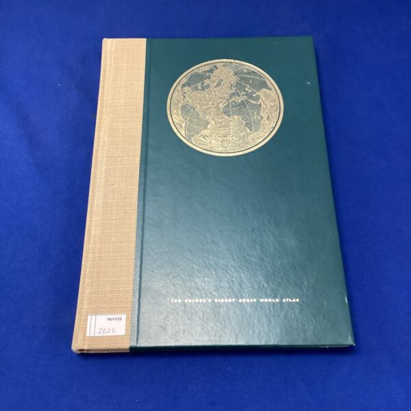 Vintage Readers Digest Great World Atlas cover detail.