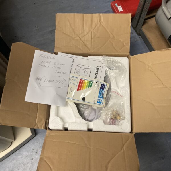 Unused Redring MS6 stored water heater in good condition.