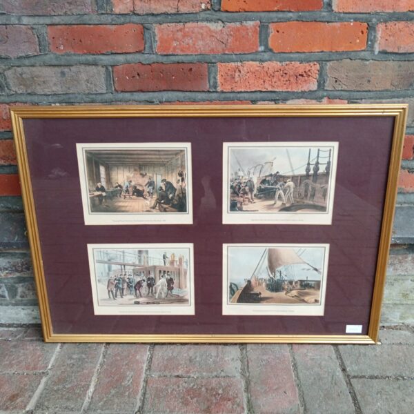 Antique framed set of Robert Dudley Trinity House prints.