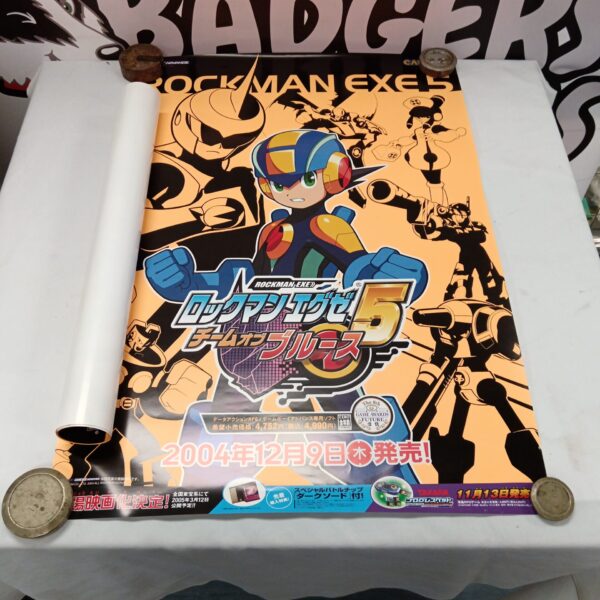 Vibrant Japanese Rockman EXE poster featuring anime artwork.