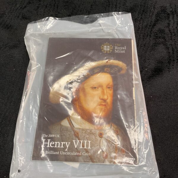Royal Mint 2009 Henry VIII five pound brilliant uncirculated coin.