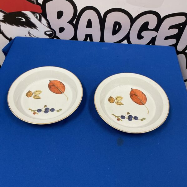 Vintage Royal Worcester dishes with floral design, collectable porcelain.