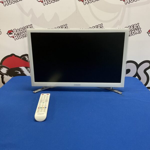 Samsung 22 inch LED television with remote control.