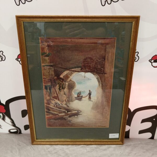 Signed San Fruttuoso watercolour painting by P m pulling.