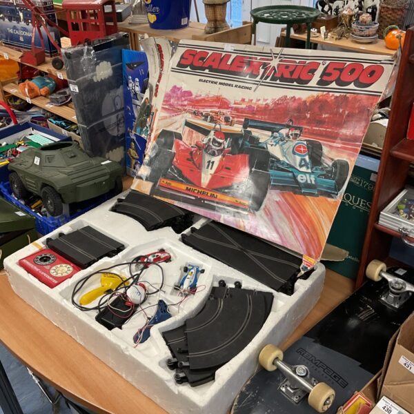 Vintage Scalextric 500 Formula One set in its original box.
