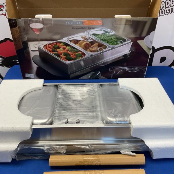 Scotts of Stow compact buffet warmer in original packaging.