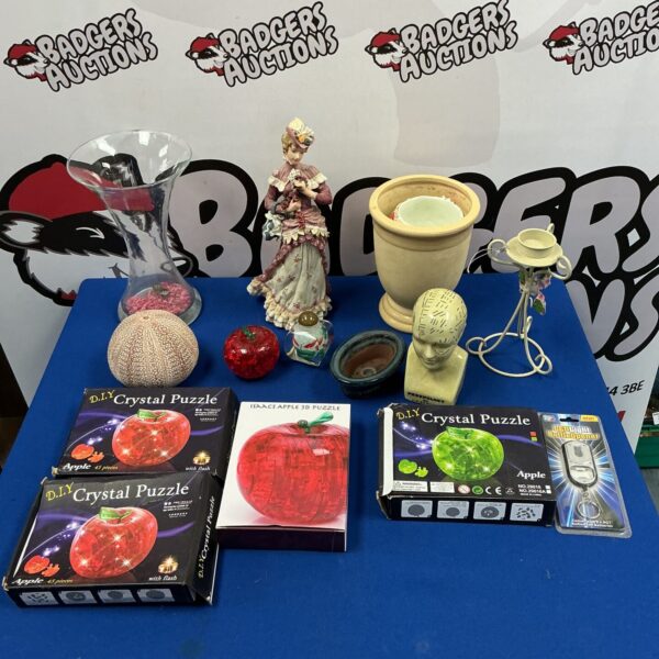 Vintage Shudehill figurine and phrenology head, antique collectibles.