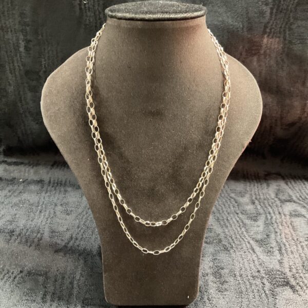 Layered silver chunky chain necklaces, 925 silver jewellery.