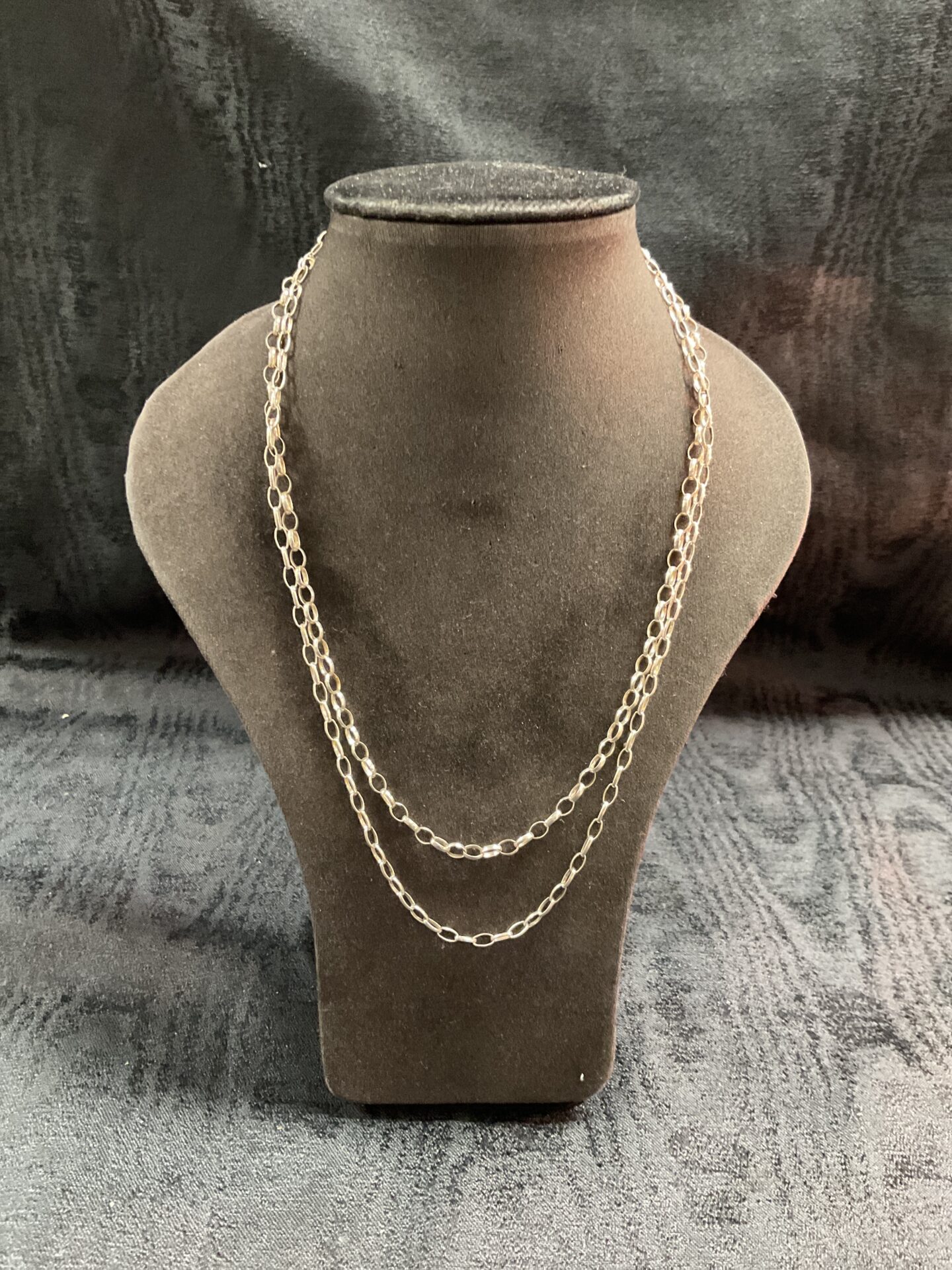 Layered silver chunky chain necklaces, 925 silver jewellery.