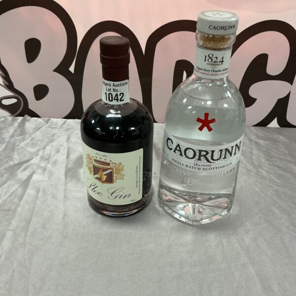 Pair of sealed Sloe Gin and Scottish Gin bottles for collectors.