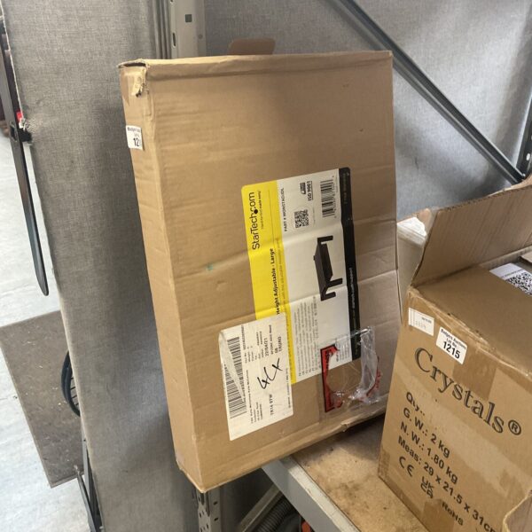 Startech.com height adjustable monitor stand for desk setup.