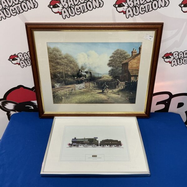 Framed steam train print of County of Montgomery by Stuart Black.