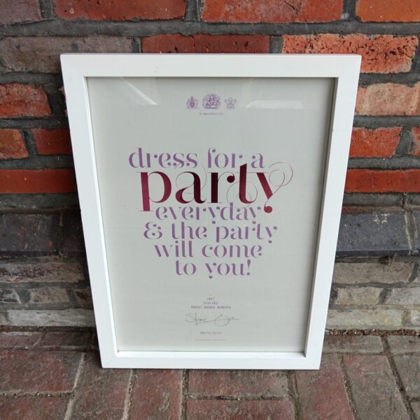 Signed Steve Edge print depicting a colourful party scene.
