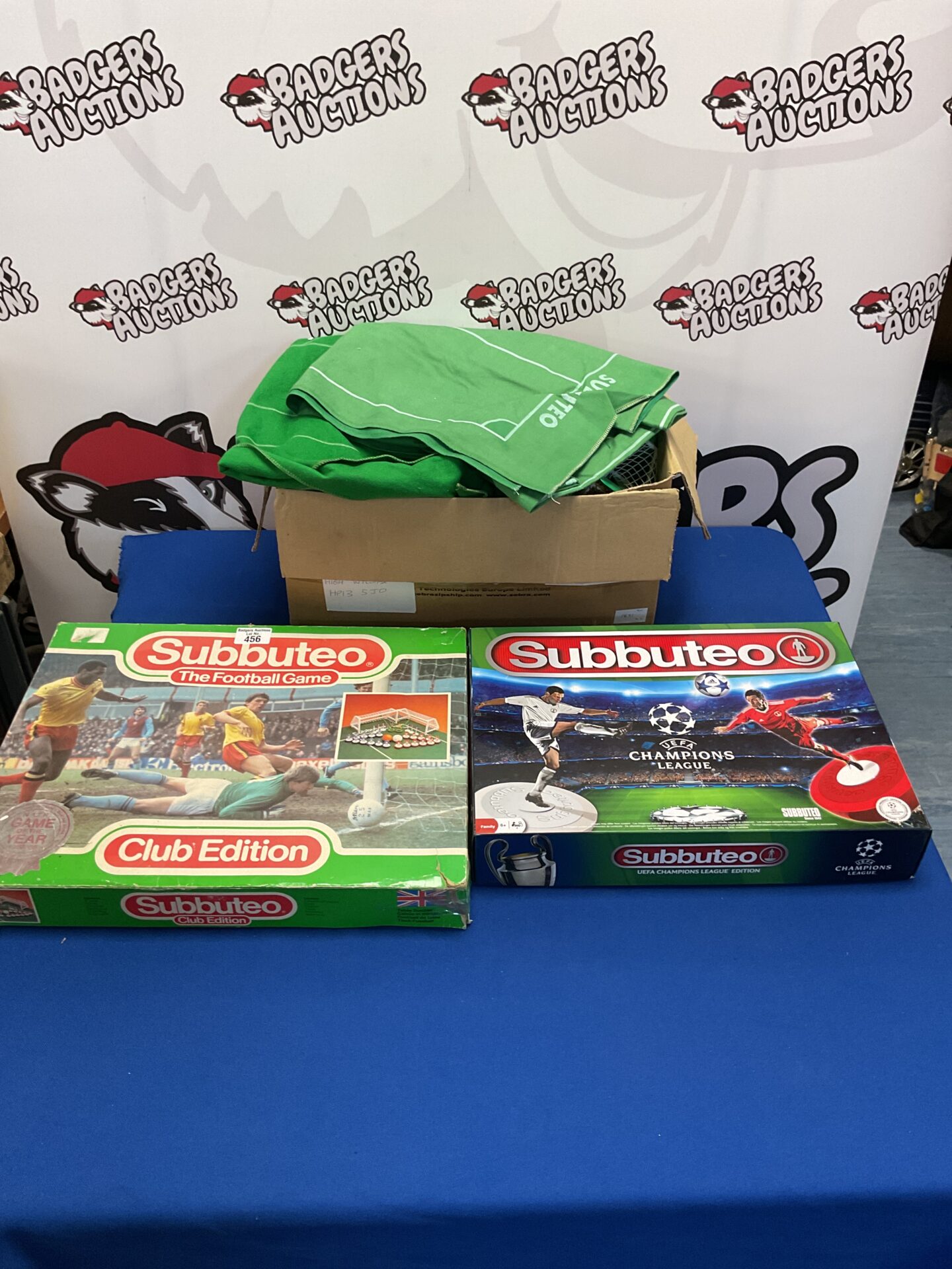 Vintage Subbuteo table football set with Club Edition and Champions League.