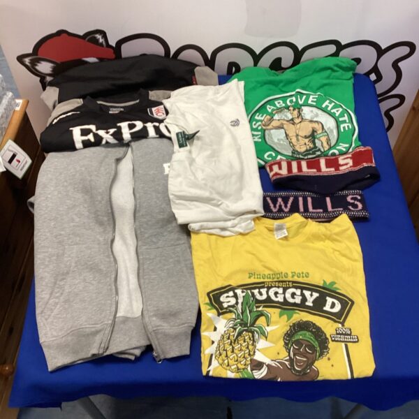 Mixed lot of t-shirts and Jack Wills ear warmers, clothing bundle.