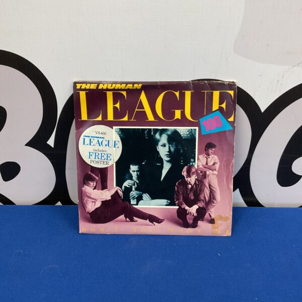 The Human League Don’t You Want Me 7” vinyl record with poster