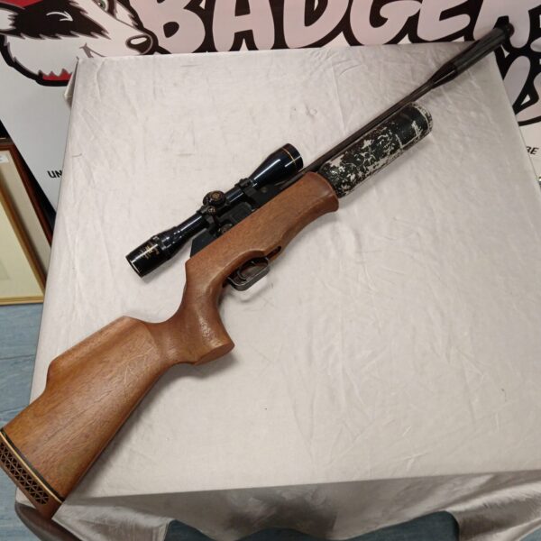 Theoben Rapid 7 air rifle with Stirling scope, pre-owned condition.
