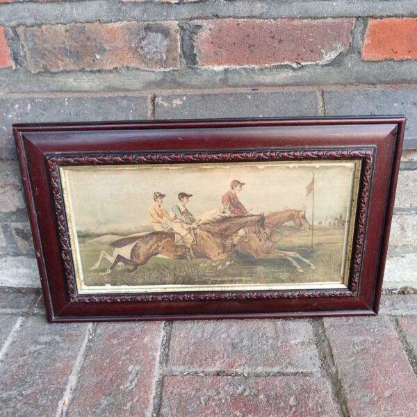 19th-century Thomas Stevens chromolithograph of a point-to-point horse race.