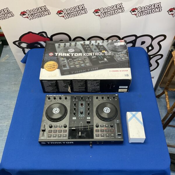 Native Instruments Traktor Kontrol S2 DJ controller for music production.