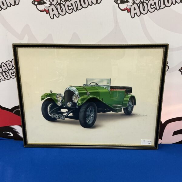 Vera Knudsen painting of a classic Bentley RM3766 vintage car.