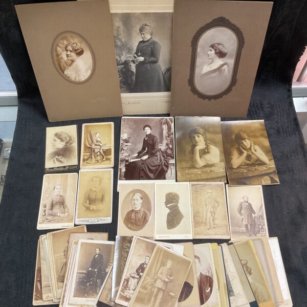 Victorian and Edwardian photo card collection, antique portrait cards.